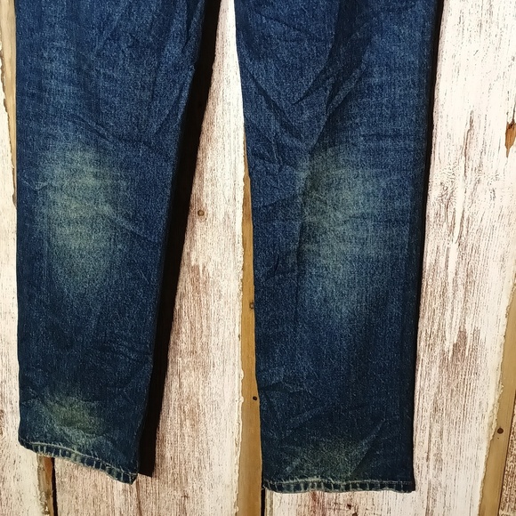 NEW jeans dark wash cross closure button fly straight leg flattering size 0 - Picture 7 of 10